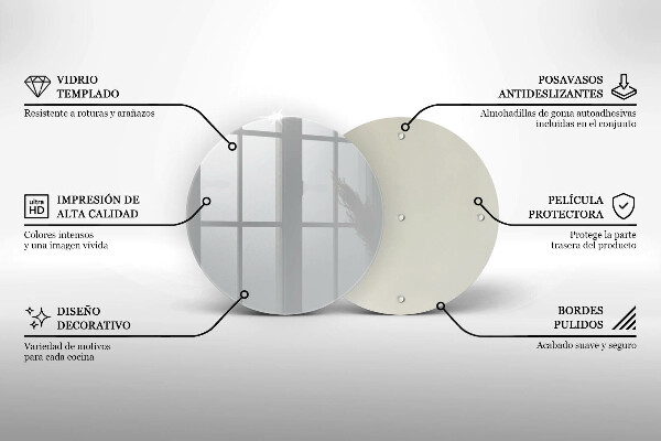 Chopping board glass Grey colour