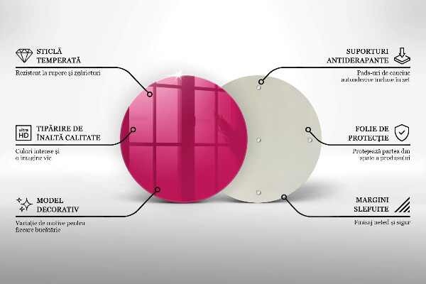 Chopping board glass Pink color