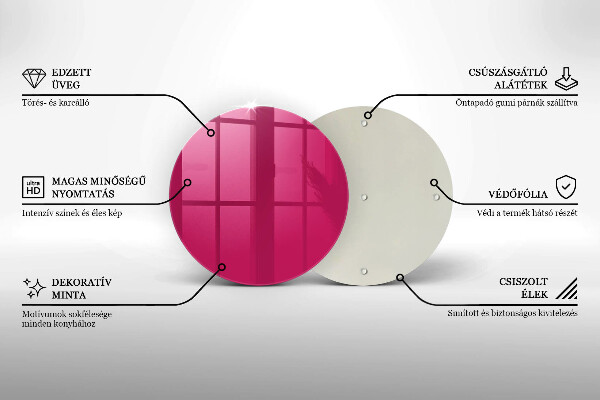 Chopping board glass Pink color