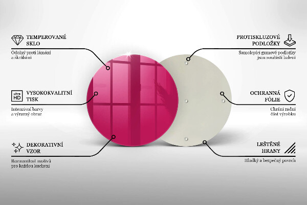 Chopping board glass Pink color