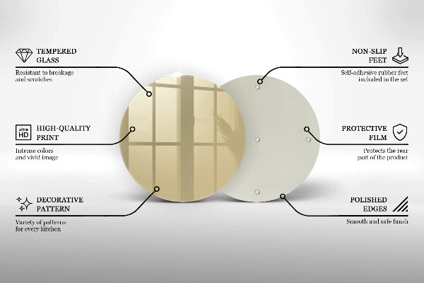 Chopping board glass Beige colour
