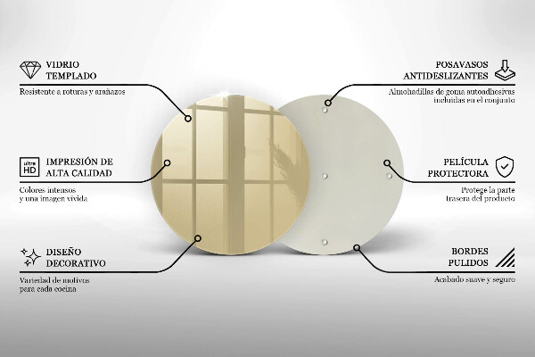Chopping board glass Beige colour
