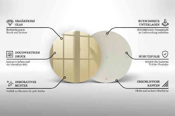 Chopping board glass Beige colour