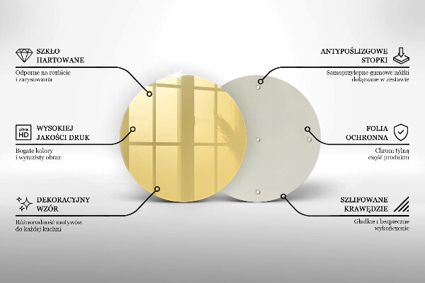 Chopping board glass Yellow