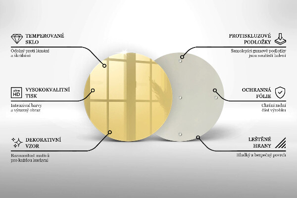 Chopping board glass Yellow