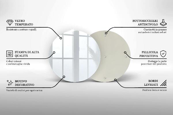 Chopping board glass White color