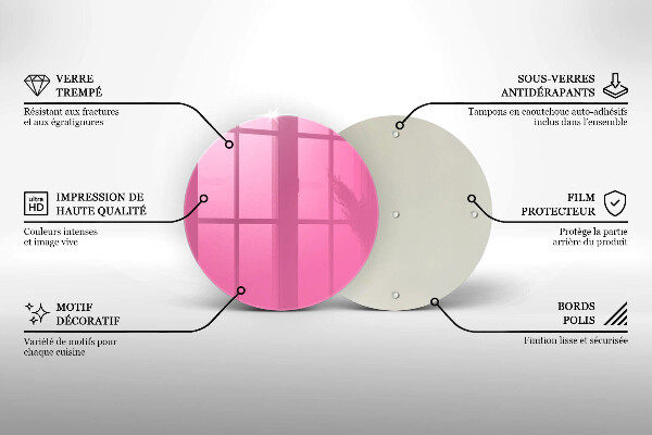 Chopping board glass Pink color