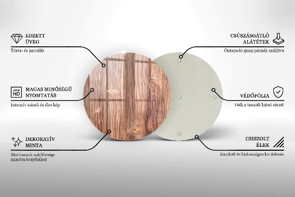 Glass worktop protector Natural wood