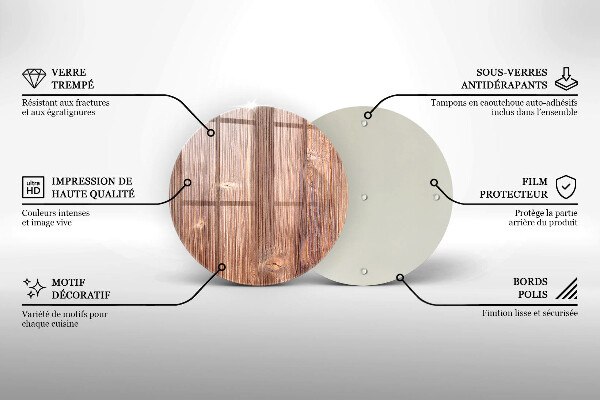 Glass worktop protector Natural wood