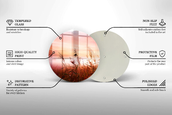 Glass worktop saver Landscape of grass fields