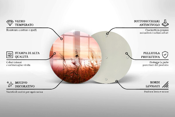 Glass worktop saver Landscape of grass fields