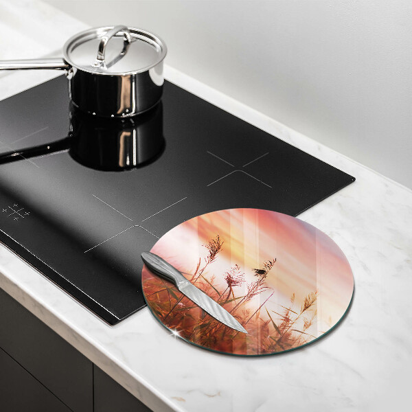 Glass worktop saver Landscape of grass fields