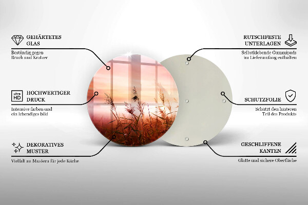 Glass worktop saver Landscape of grass fields