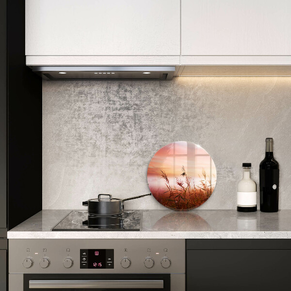 Glass worktop saver Landscape of grass fields