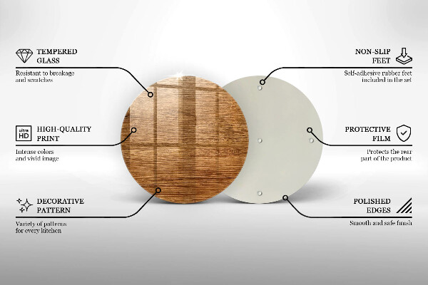 Glass worktop saver Wood texture board
