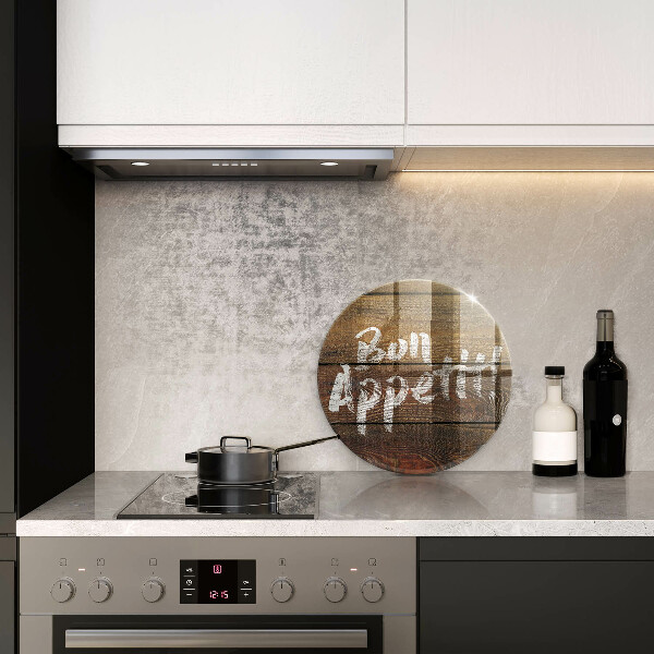 Chopping board glass Boards inscription Bon Appetit