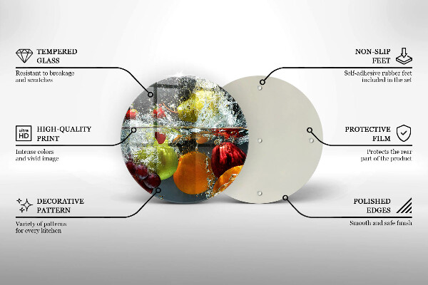 Glass worktop protector Juicy fruit in water