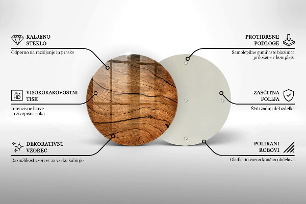 Glass worktop protector Wood board texture