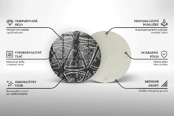 Chopping board glass Pizza illustration