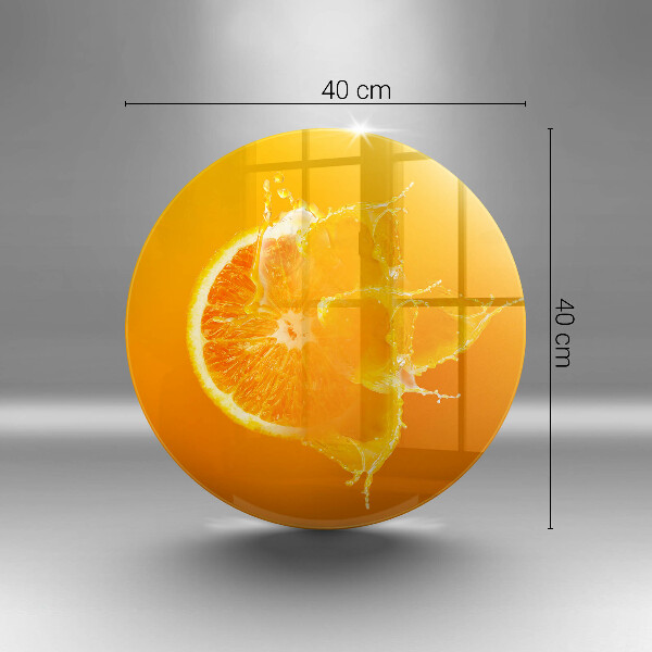 Chopping board glass Juicy fruit of orange