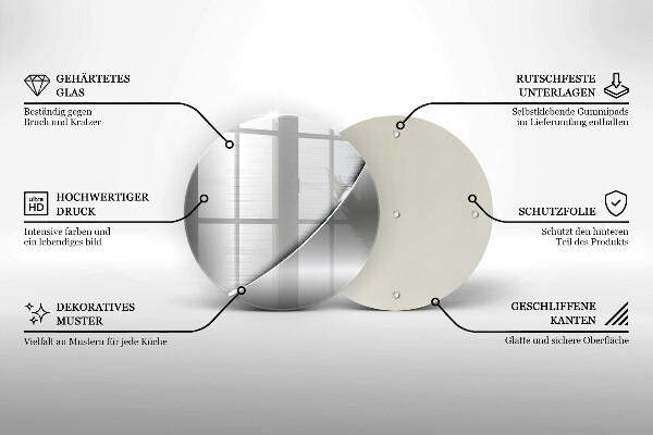 Glass worktop protector Metal shapes