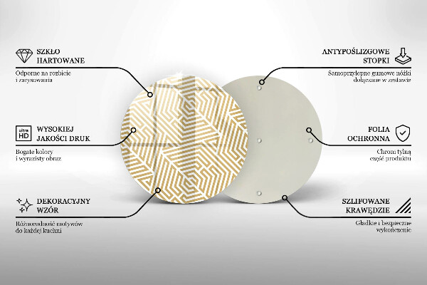 Glass worktop saver Geometric lines
