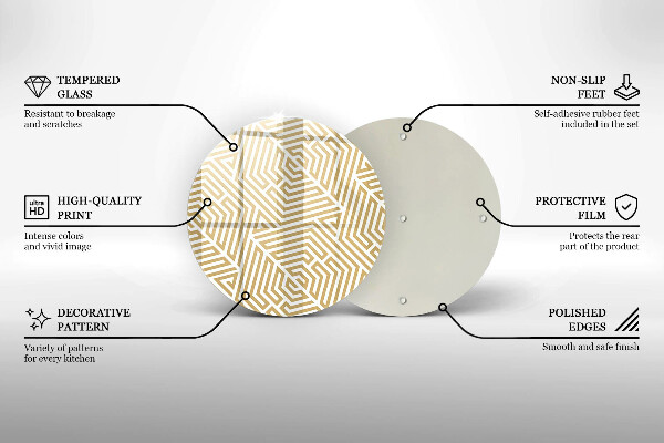 Glass worktop saver Geometric lines