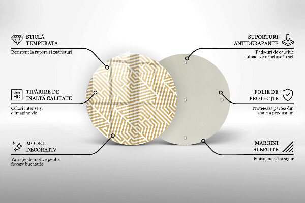 Glass worktop saver Geometric lines