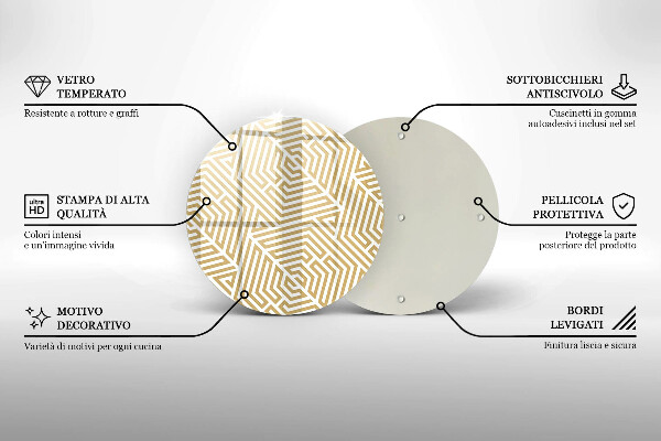 Glass worktop saver Geometric lines