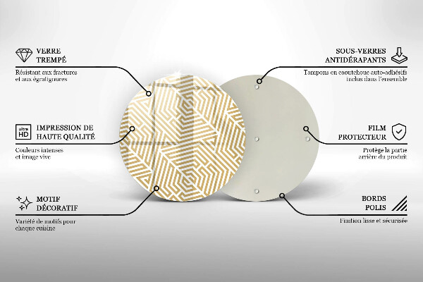 Glass worktop saver Geometric lines