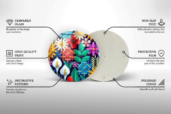 Glass worktop saver Illustration meadow flowers