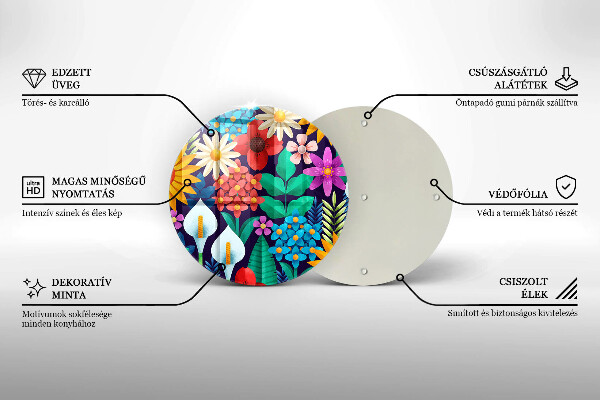 Glass worktop saver Illustration meadow flowers