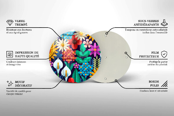 Glass worktop saver Illustration meadow flowers