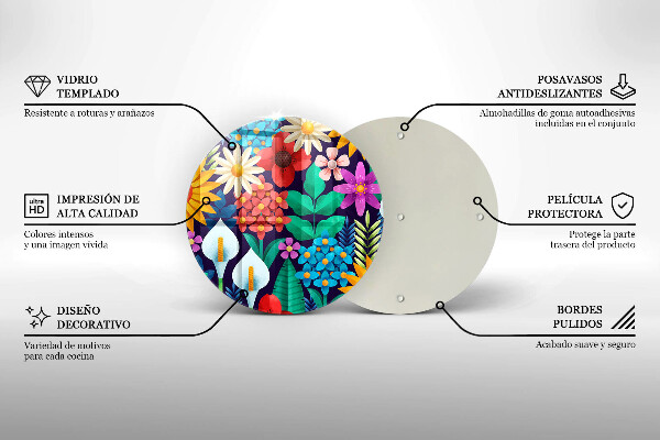 Glass worktop saver Illustration meadow flowers