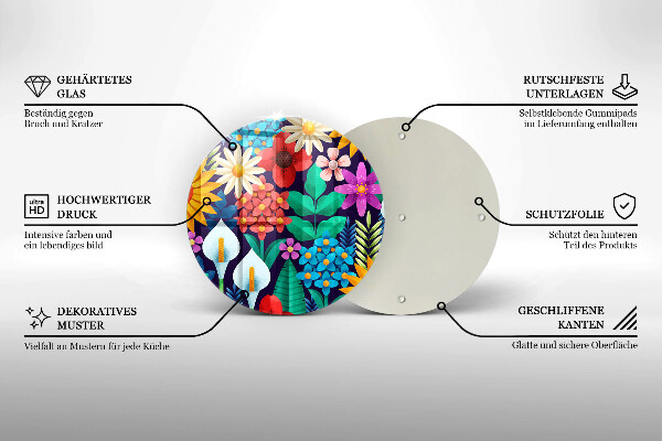 Glass worktop saver Illustration meadow flowers