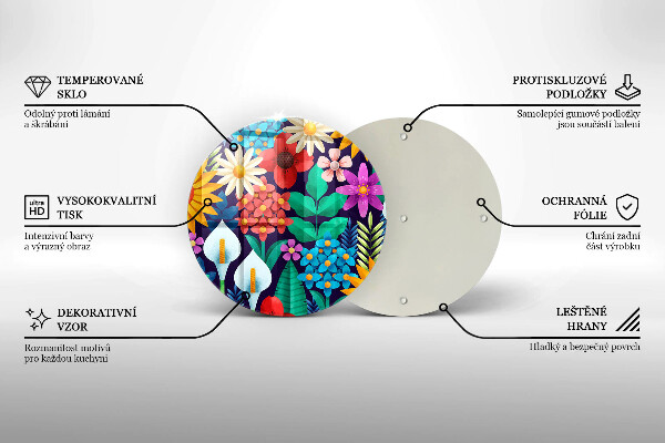 Glass worktop saver Illustration meadow flowers