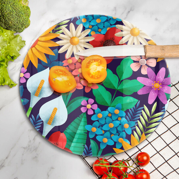 Glass worktop saver Illustration meadow flowers