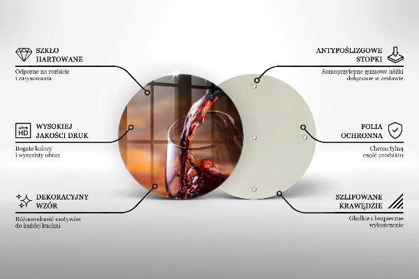 Chopping board glass Red wine and glass