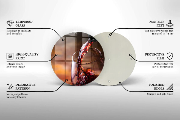 Chopping board glass Red wine and glass