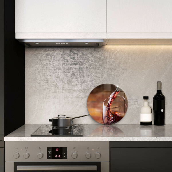 Chopping board glass Red wine and glass