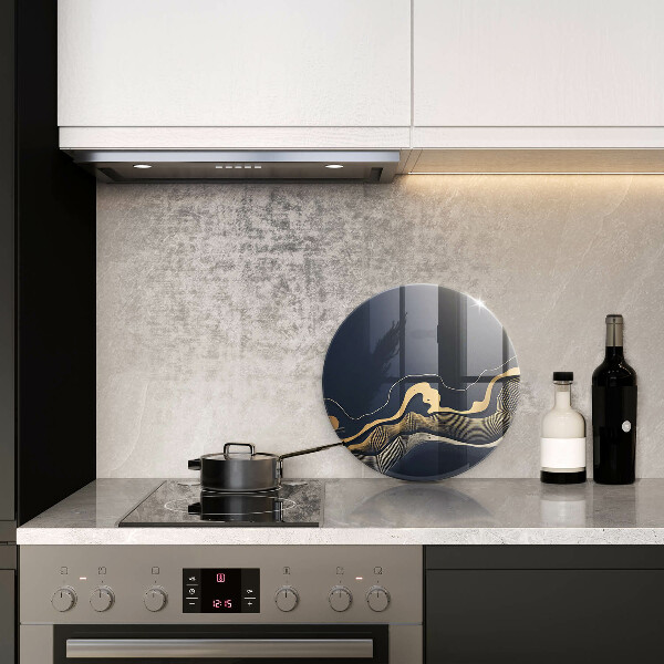 Glass worktop saver Abstraction golden lines