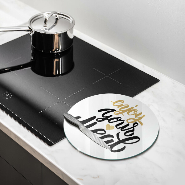 Glass worktop protector The inscription Enjoy Your Meal