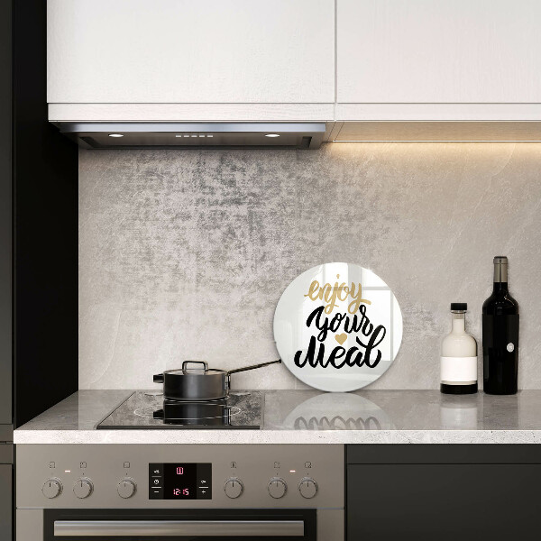 Glass worktop protector The inscription Enjoy Your Meal
