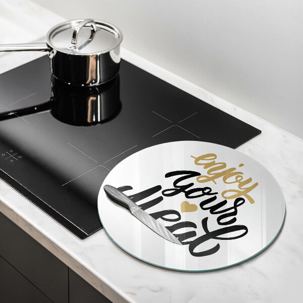 Glass worktop protector The inscription Enjoy Your Meal