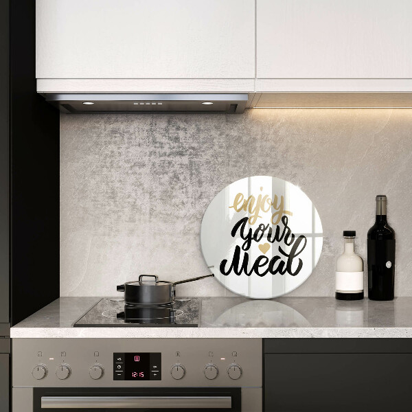 Glass worktop protector The inscription Enjoy Your Meal