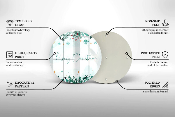 Glass worktop saver The inscription Merry Christmas