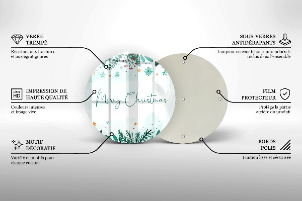 Glass worktop saver The inscription Merry Christmas