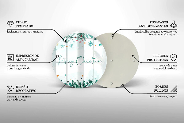 Glass worktop saver The inscription Merry Christmas