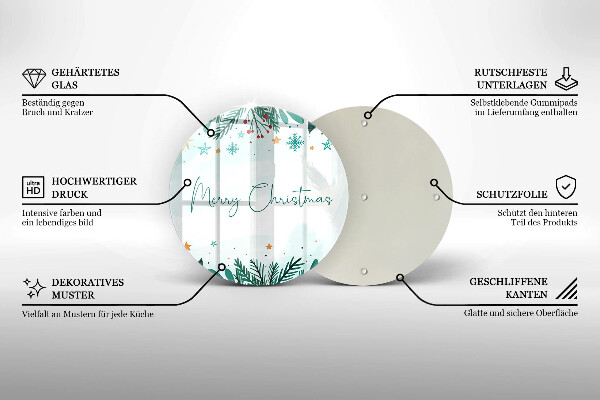 Glass worktop saver The inscription Merry Christmas