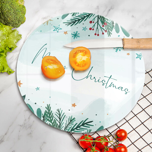 Glass worktop saver The inscription Merry Christmas